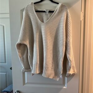 Rachel Zoe Cream V-Neck Sweater